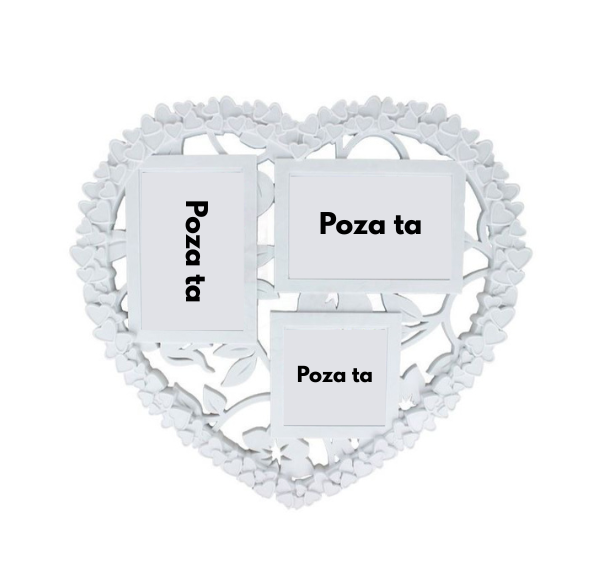 Ramă Foto în Formă de Inimă – Spune „Te Iubesc” prin 3 Amintiri