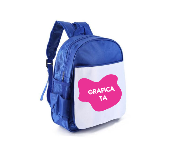 Ghiozdan Albastru Cu Grafica Ta