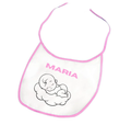 Bavețică roz personalizată pentru bebeluși cu nume