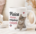 Cană cu pisică „Pisica mea, stăpâna casei” - Cadou amuzant