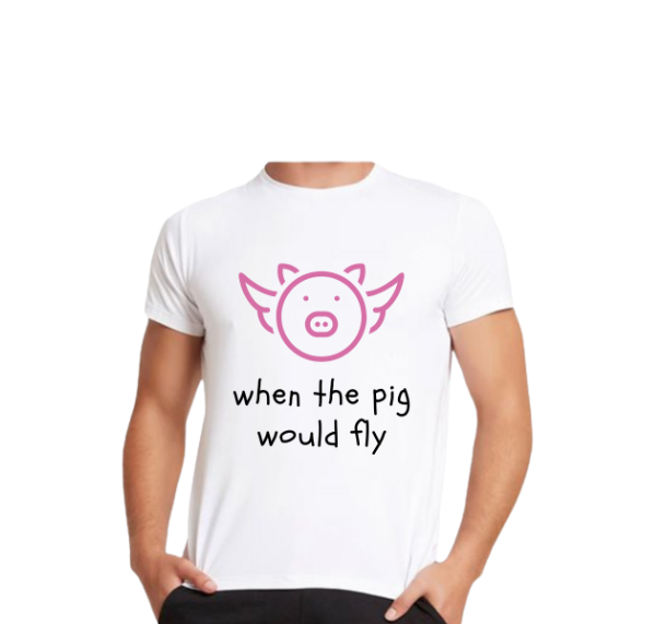 Tricou “Cand o sa zboare porcii” – Tricou funny romgleză