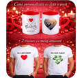 OFERTĂ Valentine's Day - 2 Tricouri + Cană personalizată cu dată și poză