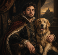 Portret Medieval Personalizat cu Tine și Animalul Tău