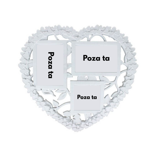Ramă Foto în Formă de Inimă – Spune „Te Iubesc” prin 3 Amintiri