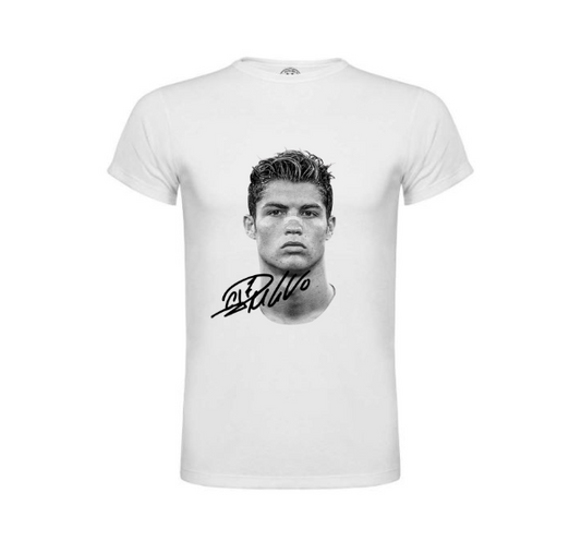 Tricou alb portret CR7