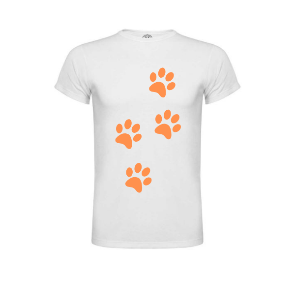 Tricou cu lăbuțe portocalii – Cadou pentru iubitorii de animale