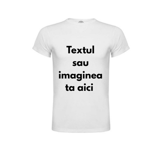 Tricou Personalizat cu Text sau Imagine pe Față și Spate