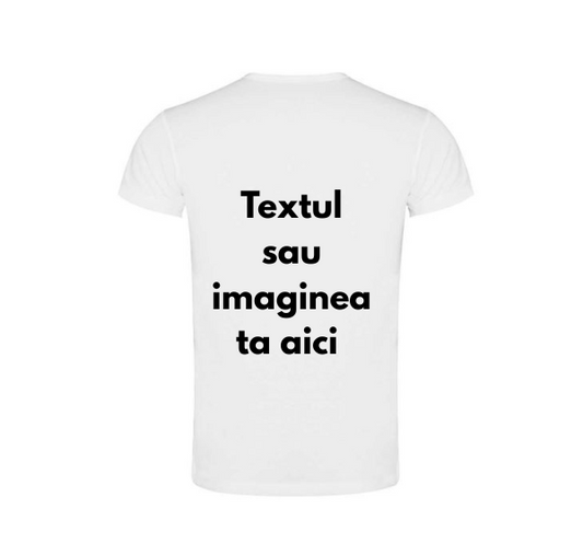 Tricou Personalizat cu Text sau Imagine pe Față și Spate